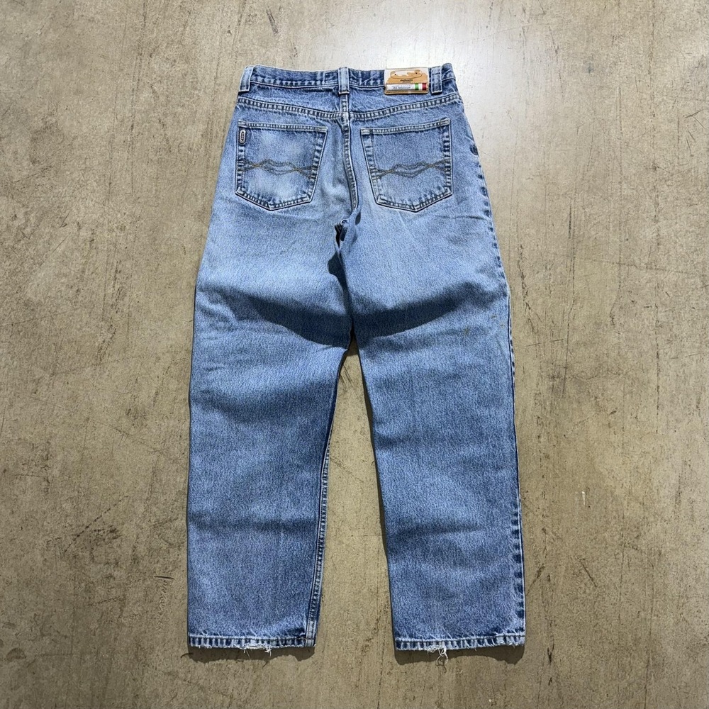 Paco Jeans Mens 31x30 Blue High Rise Straight Leg Light Wash Denim Frayed Hems